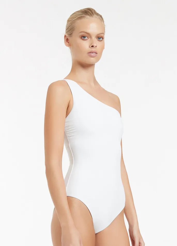 Jetset One Shoulder One Piece White Women JETS Australia One Shoulder One Piece