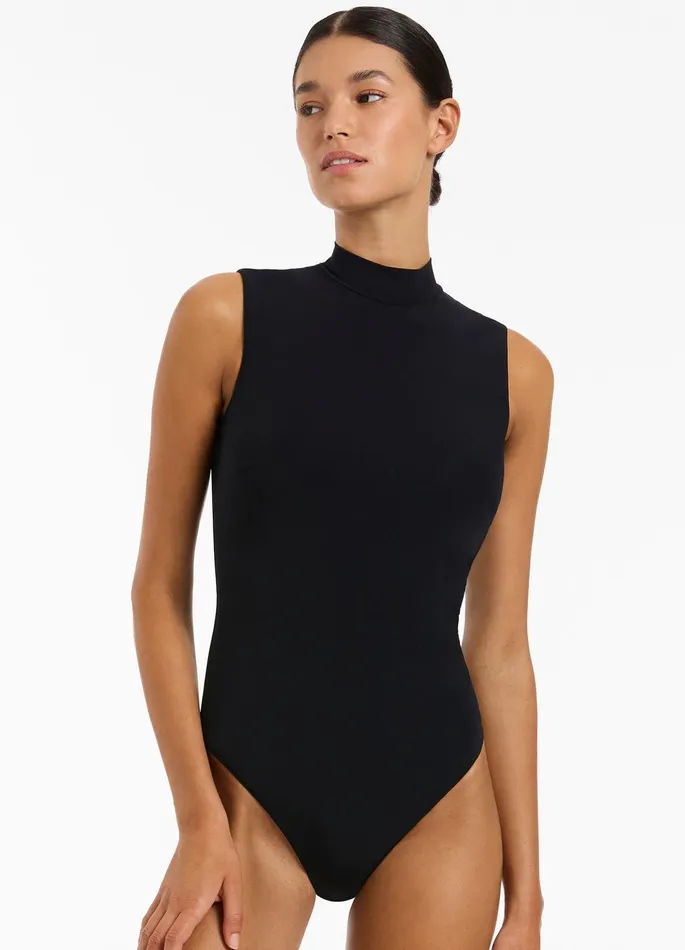 Jetset Sleeveless High Neck One Piece Black Women JETS Australia High Neck One Piece