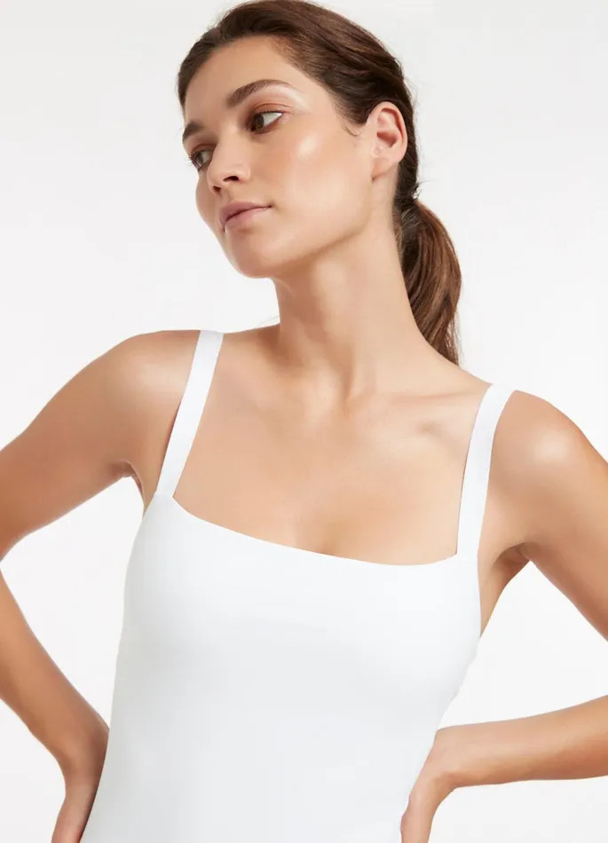Jetset Square Neck Tank One Piece White Women JETS Australia Square Neck One Piece