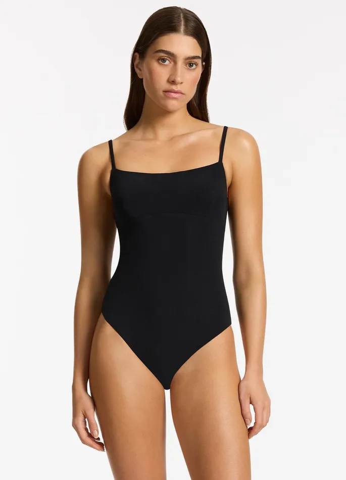 Jetset Tank One Piece Black Women JETS Australia Tank One Piece
