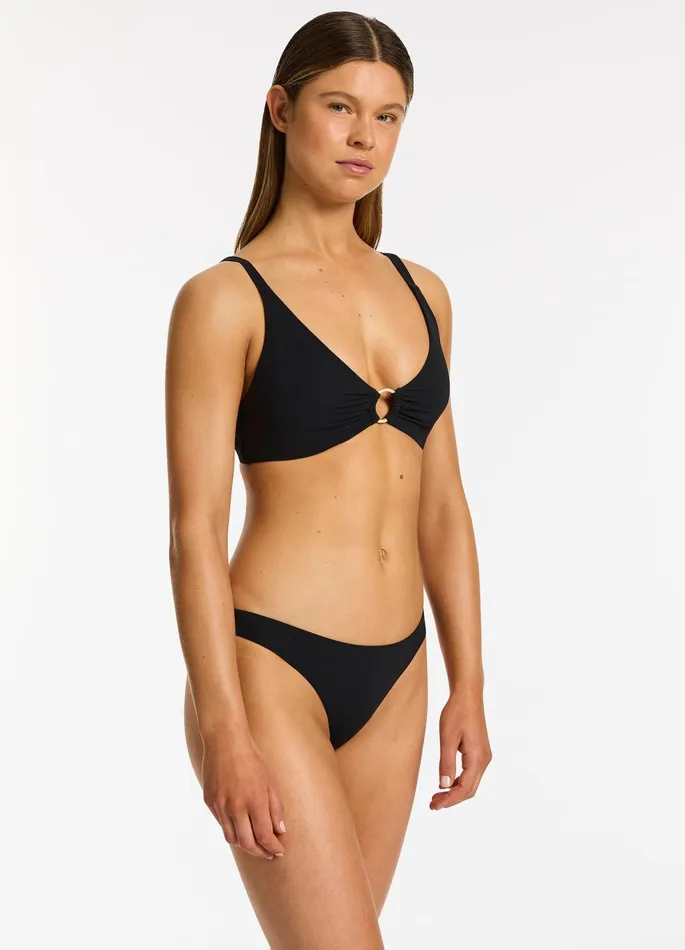 Jetset Trim CD Triangle Bikini Top Black Women JETS Australia Tri Bikini Tops