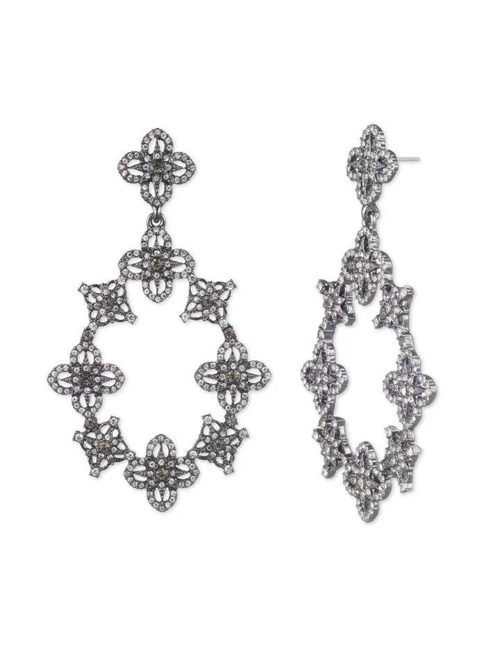 Jewelry Marchesa Earrings Lace Orbital Earring Black Diamond