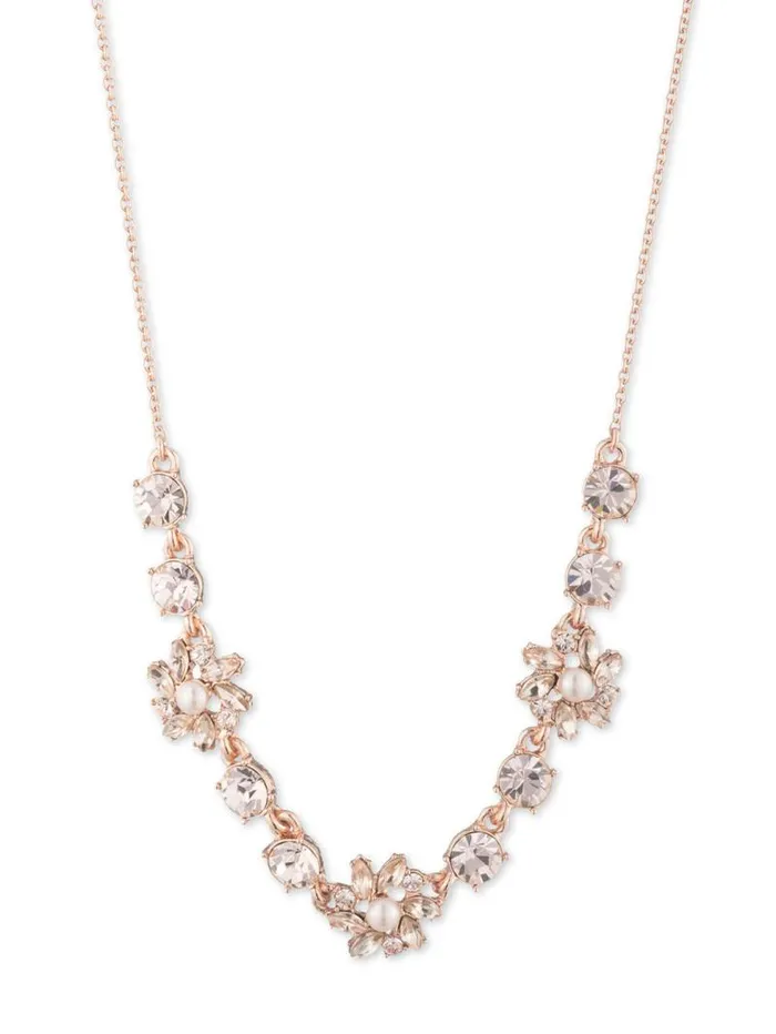 Jewelry Marchesa Necklaces Rose Sweet Stone Necklace Rose Gold