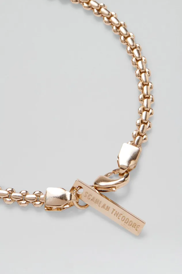 Jewelry Women FLAT BOX CHAIN BRACELET LIGHTGOLD Scanlan Theodore Jewelry Women FLAT BOX CHAIN BRACELET LIGHTGOLD Scanlan Theodore
