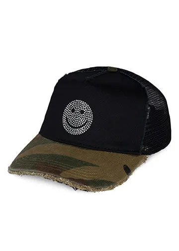 Jilly Crystal Smiley Black Camo Women039s Lauren Moshi Hats
