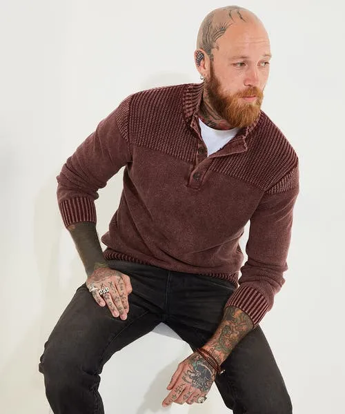 Joebrowns Carefree Washed Funnel Knit Cherry Apparel Hoodies and Sweatshirts