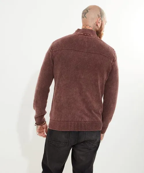 Joebrowns Carefree Washed Funnel Knit Cherry Apparel Hoodies and Sweatshirts