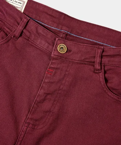 Joebrowns Denim Styles Apparel Right Track Jeans BurgundyTan