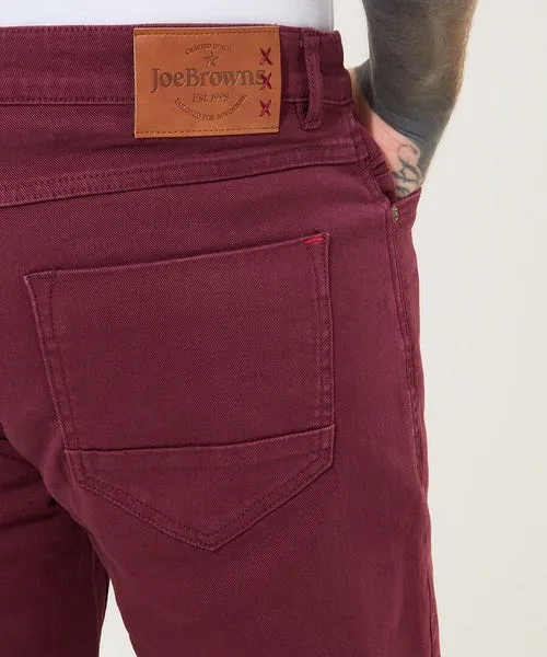 Joebrowns Denim Styles Apparel Right Track Jeans BurgundyTan