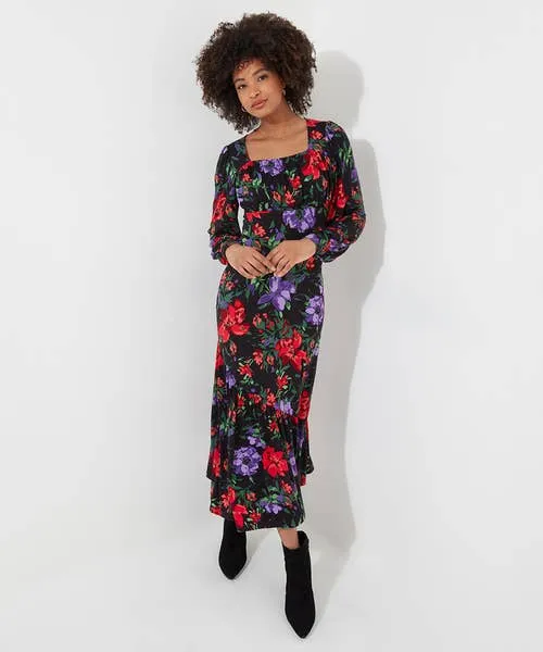 Joebrowns Shona Floral Jersey Dress Black Apparel Dresses