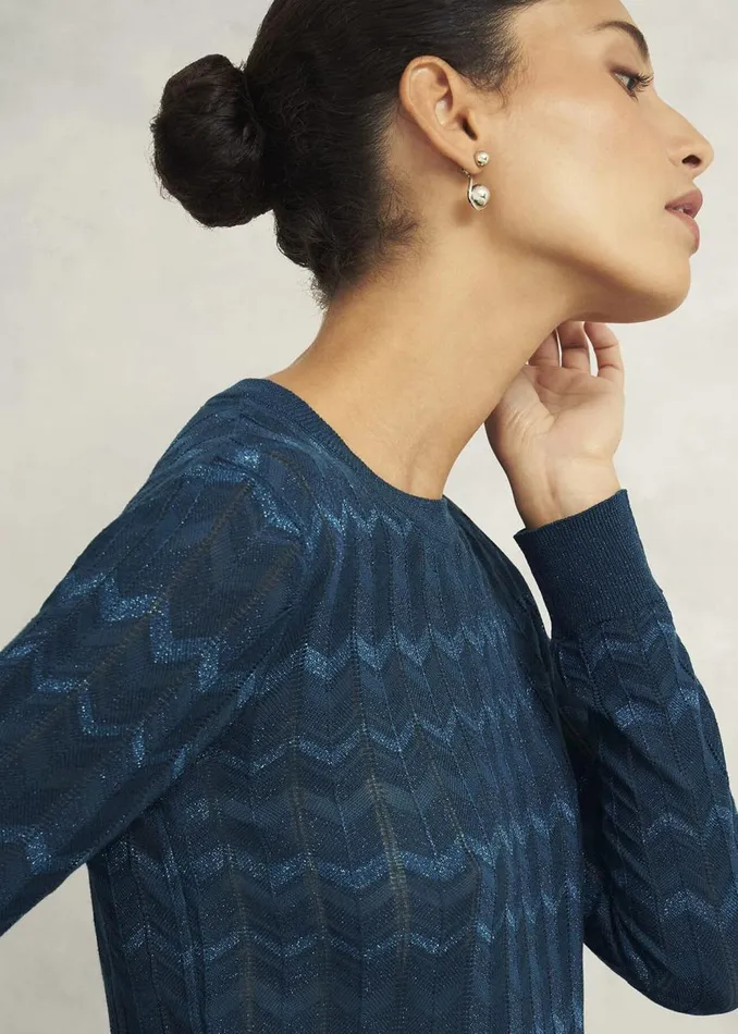 Jumpers and Cardigans Women HOBBS Chatham Sparkle Jumper Kyanite