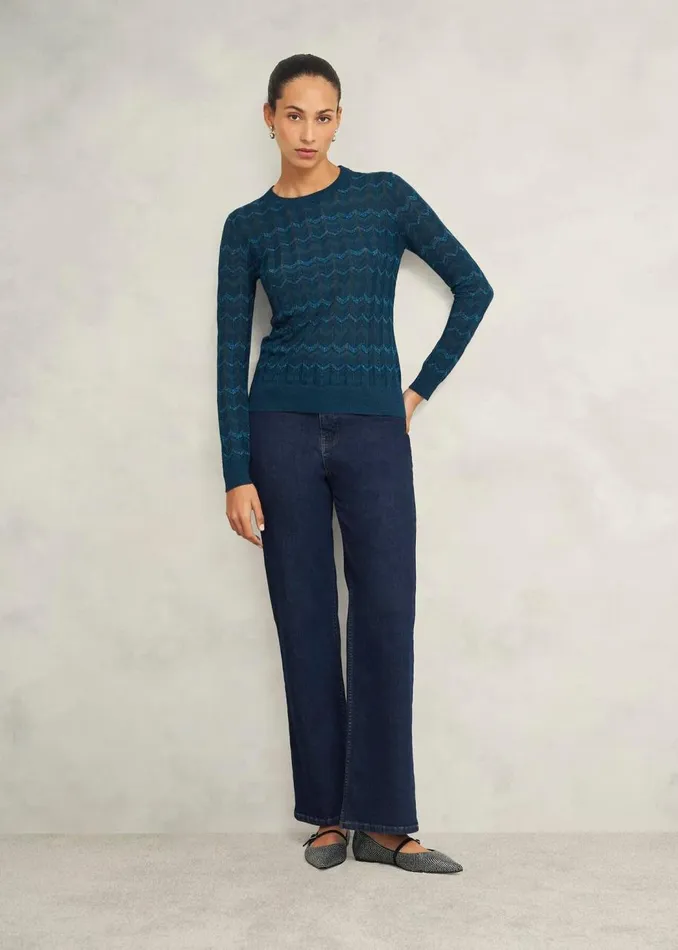Jumpers and Cardigans Women HOBBS Chatham Sparkle Jumper Kyanite