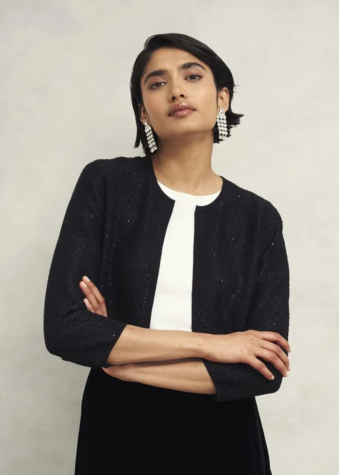 Jumpers and Cardigans Women HOBBS Elin Sequin Cardigan Black