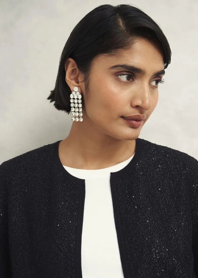 Jumpers and Cardigans Women HOBBS Elin Sequin Cardigan Black