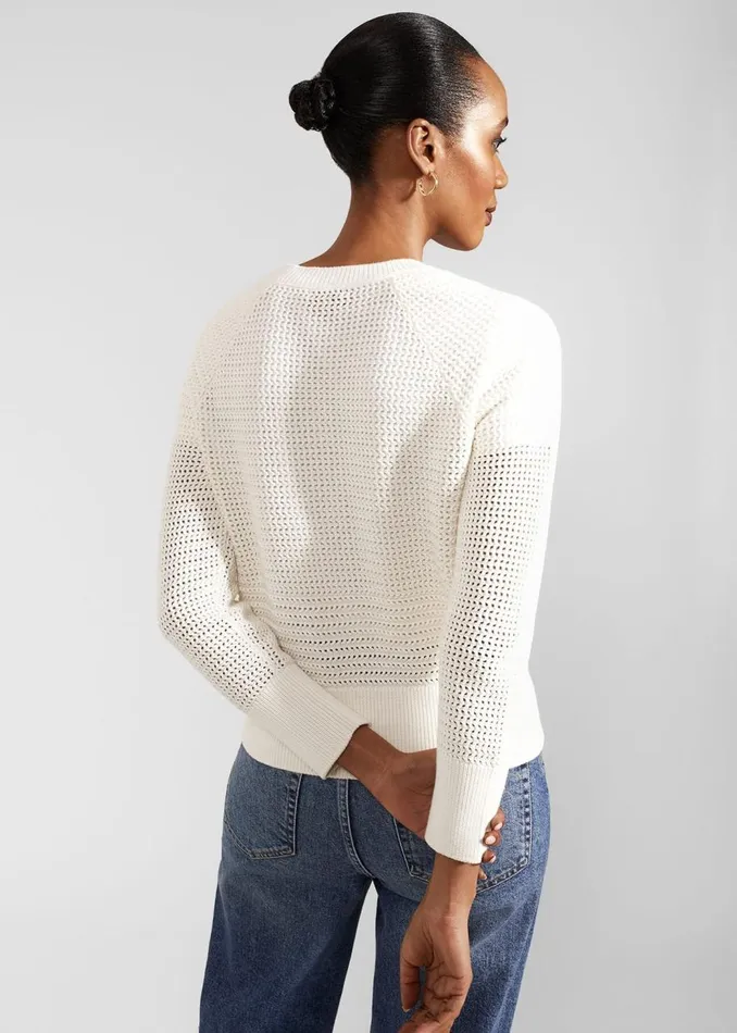 Jumpers and Cardigans Women HOBBS Florentina Cotton Cardigan Ivory