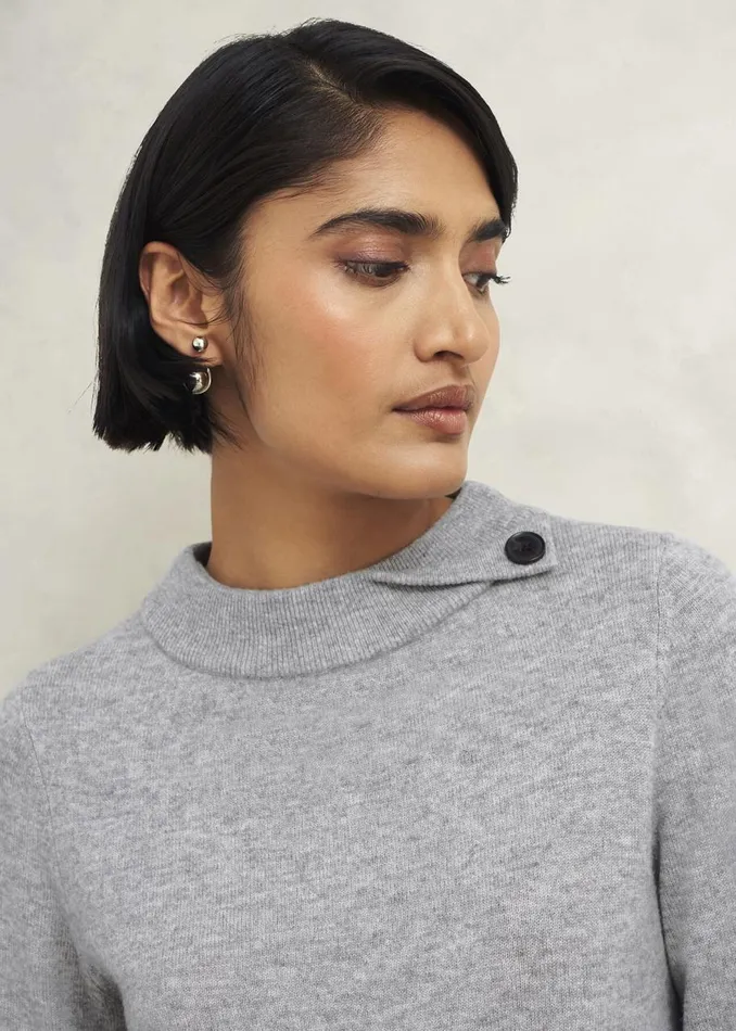 Jumpers and Cardigans Women HOBBS Talia Wool Cashmere Jumper Grey Marl