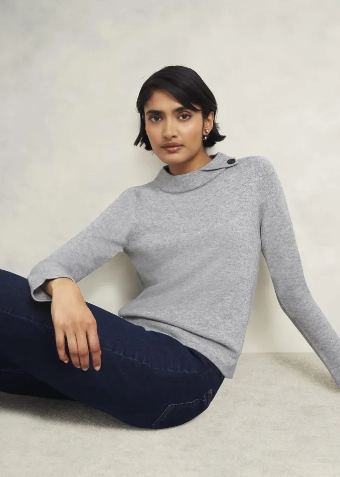 Jumpers and Cardigans Women HOBBS Talia Wool Cashmere Jumper Grey Marl