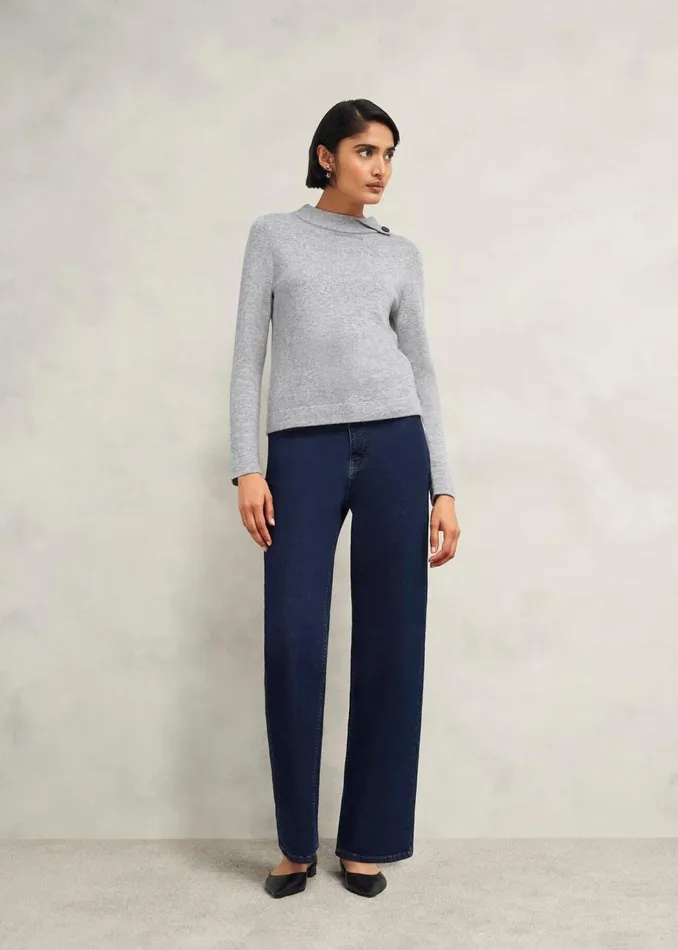 Jumpers and Cardigans Women HOBBS Talia Wool Cashmere Jumper Grey Marl