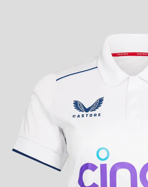 Junior Castore Junior England Cricket Ashes Polo Shirt 8211 White