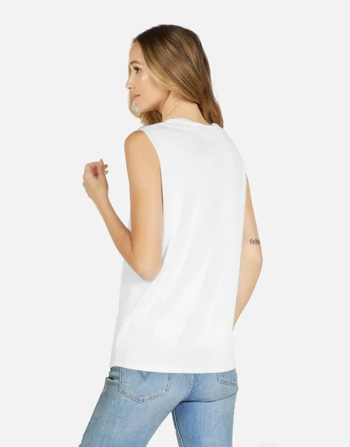 Kel X Crystal Shark White Women039s Lauren Moshi Tanks