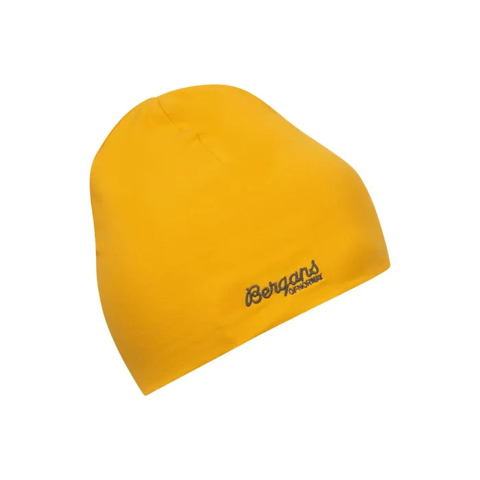 Kids Bergans Of Norway Beanies And Balaclava Cotton Beanie Light Golden Yellow