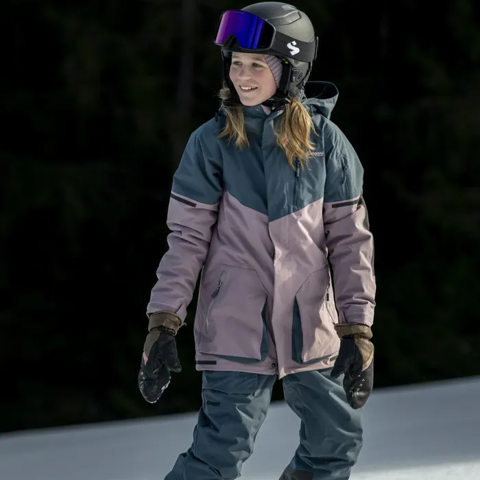 Kids Bergans Of Norway Insulated Jackets Knyken Insulated Youth Jacket Lilac Chalk Orion Blue