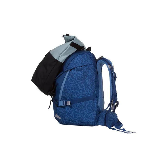 Kids Bergans Of Norway School Backpacks Aksla 24 Lid Dark Riviera Blue Topo