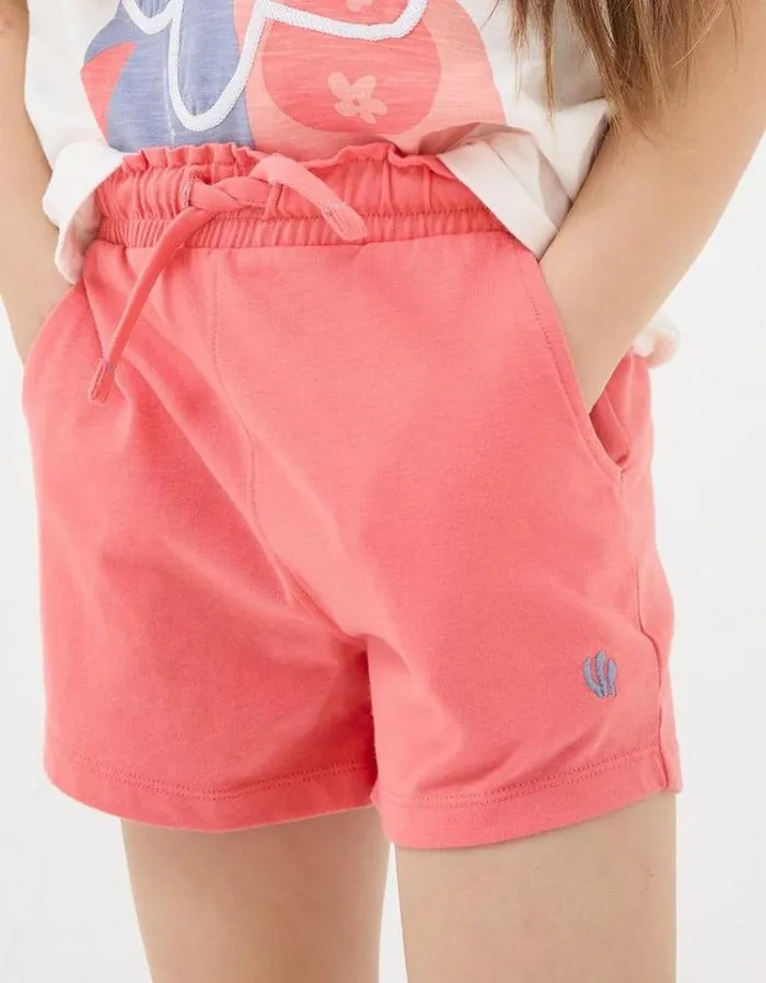Kids FatFace Multipacks Two Pack Jersey Shorts Coral Pink
