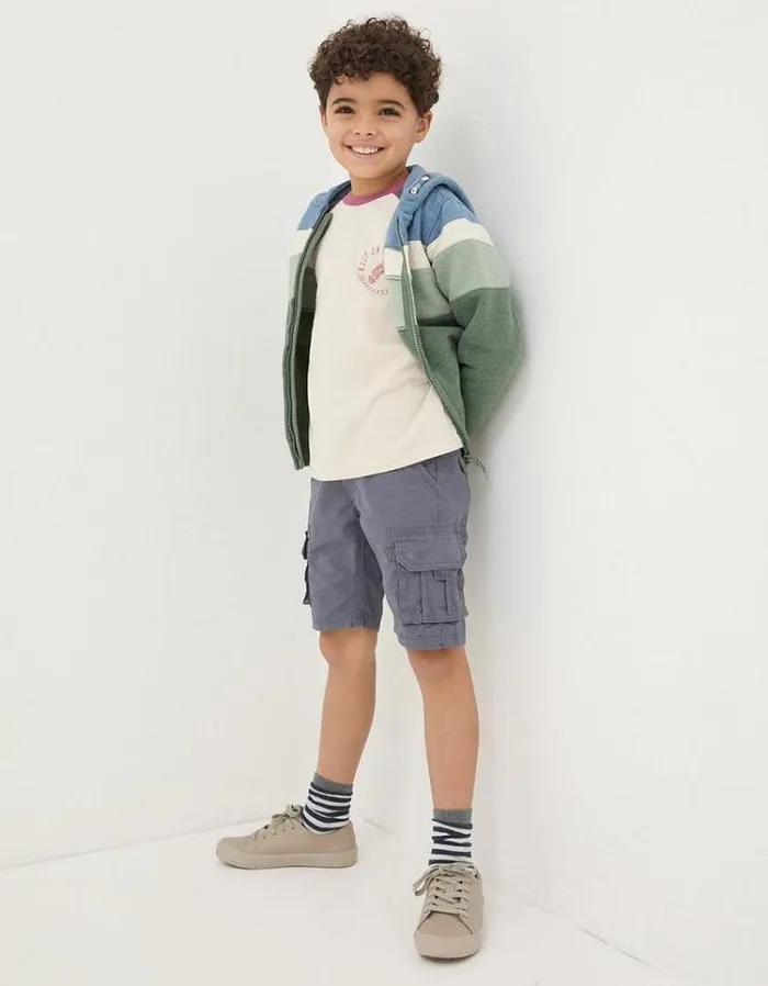 Kids FatFace Shorts Lulworth Cargo Shorts Vintage Blue
