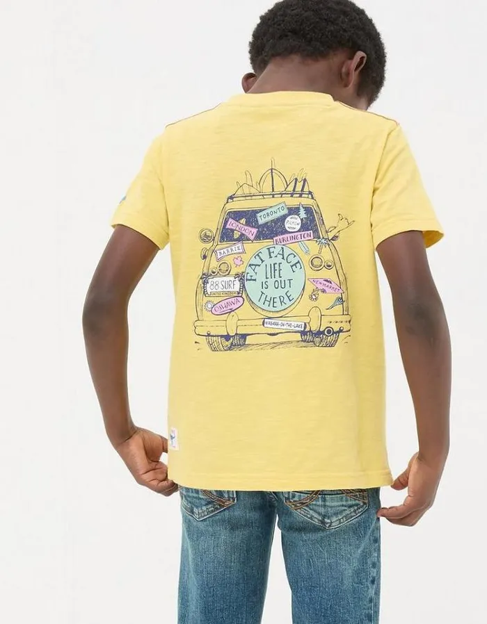 Kids FatFace TShirts and Polos Destination Graphic TShirt Yellow