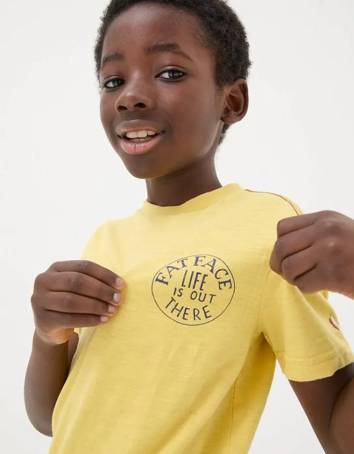 Kids FatFace TShirts and Polos Destination Graphic TShirt Yellow