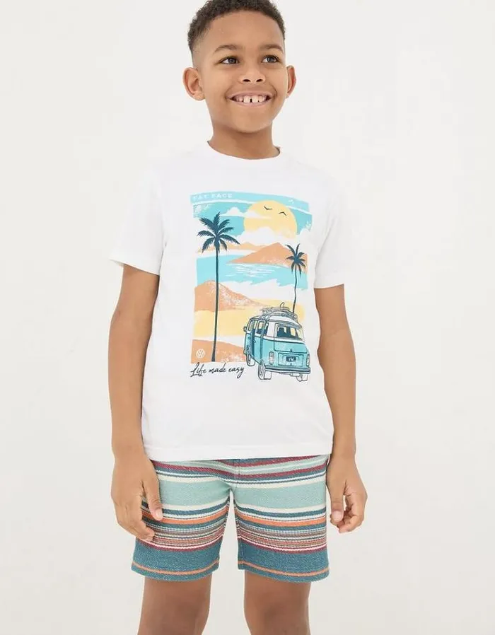 Kids FatFace TShirts and Polos VW Summer Graphic T Shirt Natural White