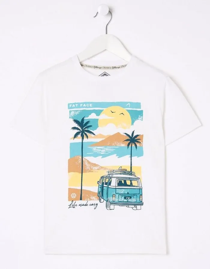 Kids FatFace TShirts and Polos VW Summer Graphic T Shirt Natural White