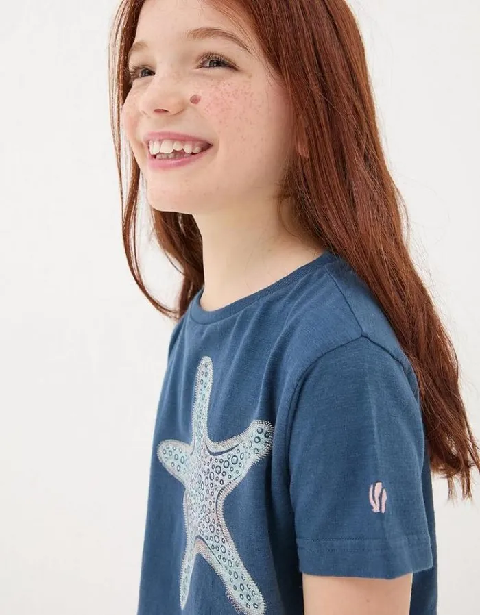 Kids FatFace Tops and TShirts Star Fish Graphic TShirt Navy
