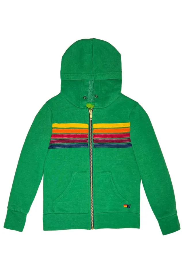 Kids Kids Collection Aviator Nation KID039S 5 STRIPE HOODIE 8211 KELLY GREEN