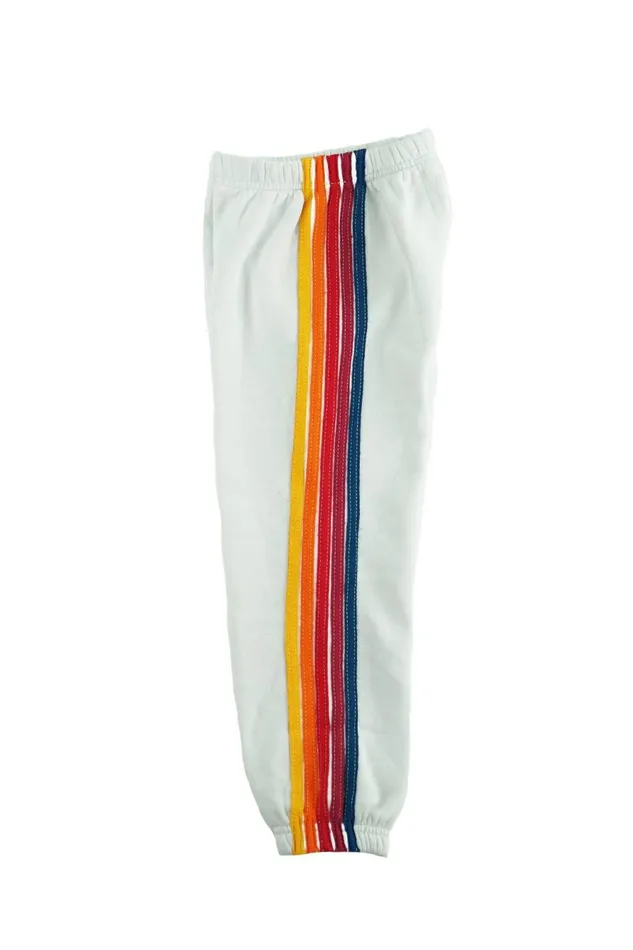 Kids Kids Collection Aviator Nation KID039S 5 STRIPE SWEATPANTS 8211 WHITE