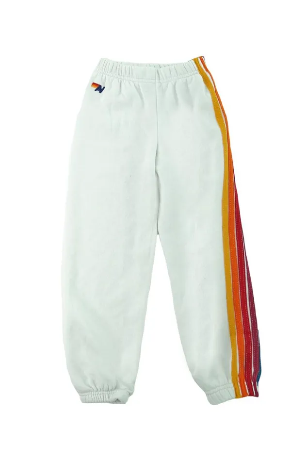 Kids Kids Collection Aviator Nation KID039S 5 STRIPE SWEATPANTS 8211 WHITE