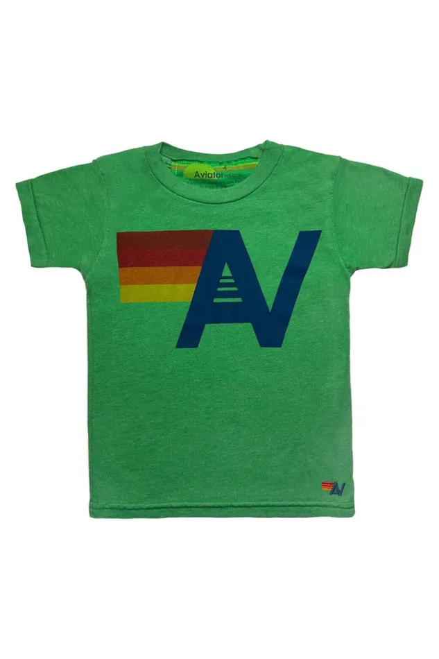 Kids Kids Collection Aviator Nation KID039S LOGO TEE 8211 KELLY GREEN