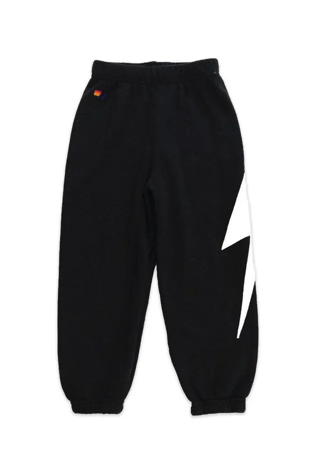 Kids Kids Collection Aviator Nation KIDS BOLT PRINT SWEATPANTS 8211 BLACK WHITE