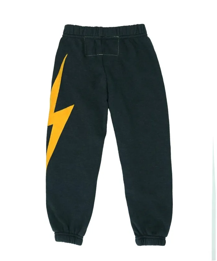 Kids Kids Collection Aviator Nation KIDS BOLT PRINT SWEATPANTS 8211 CHARCOAL WHITE