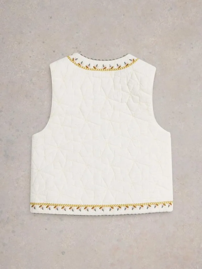 Kids Kids Embroidered Gilet Natural Multi White Stuff Coats Kids Kids Embroidered Gilet Natural Multi White Stuff Coats