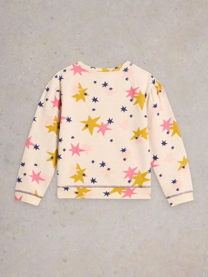 Kids Kids Sadie Star Crew Neck Sweat Natural Multi White Stuff Knitwear Kids Kids Sadie Star Crew Neck Sweat Natural Multi White Stuff Knitwear