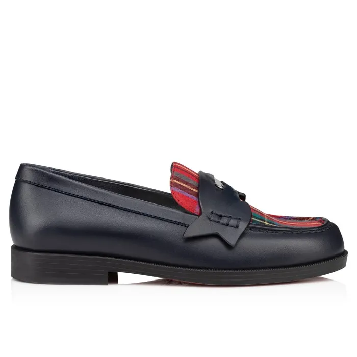 Kids Mini Penny Loafers 8211 Tartan Printed Cotton 8211 Multicolor Christian Louboutin Boots and Loafers
