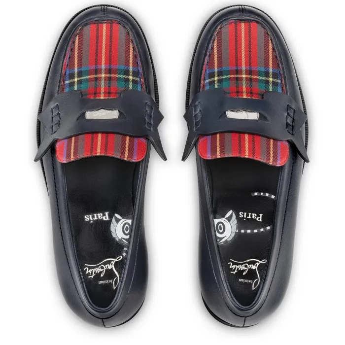 Kids Mini Penny Loafers 8211 Tartan Printed Cotton 8211 Multicolor Christian Louboutin Boots and Loafers