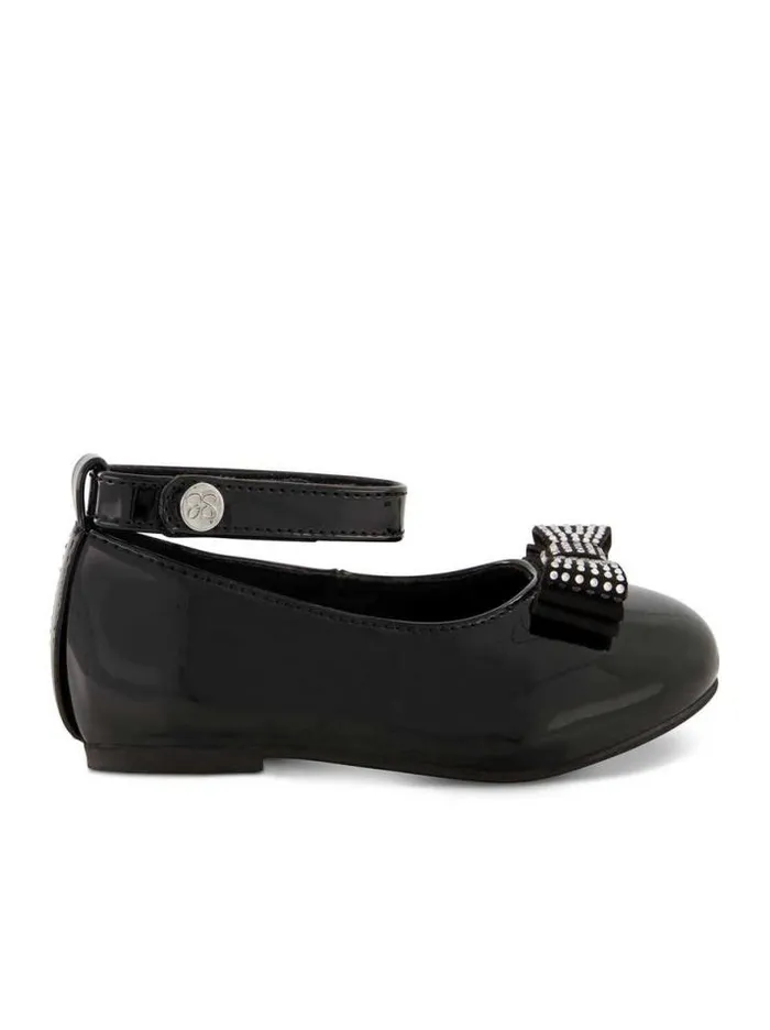 Kids Shoes Jessica Simpson Toddler Amy Jeweled Bow Ballet Flat In Black