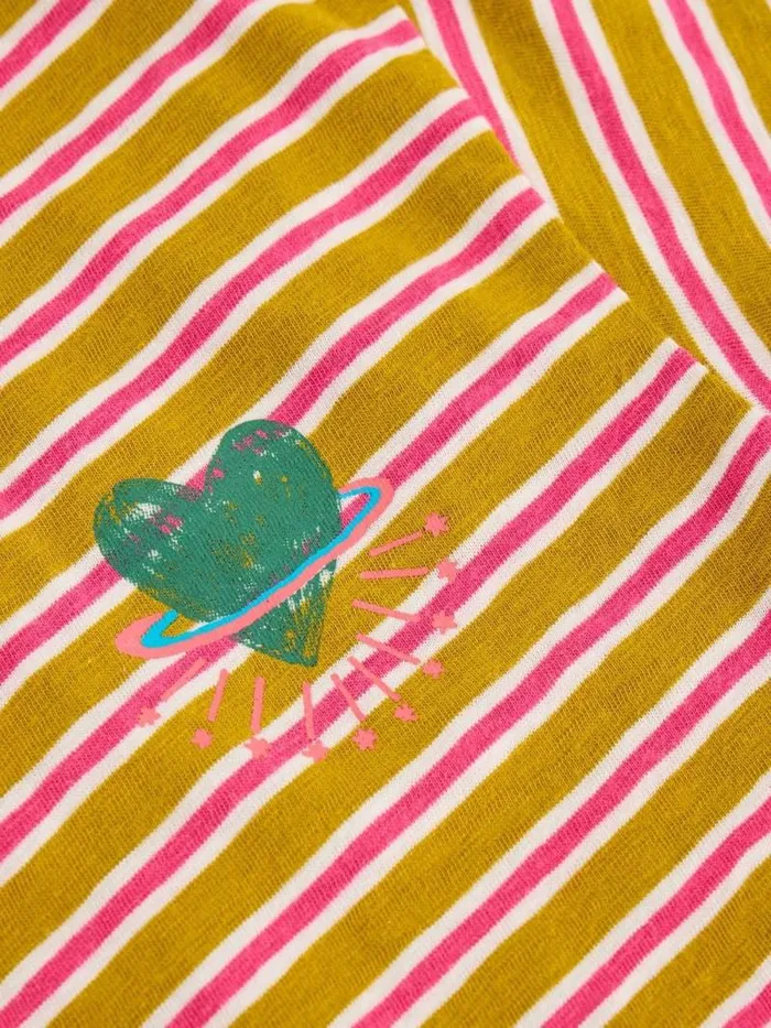 Kids SS Stripe Tee Yellow Multi White Stuff Tops