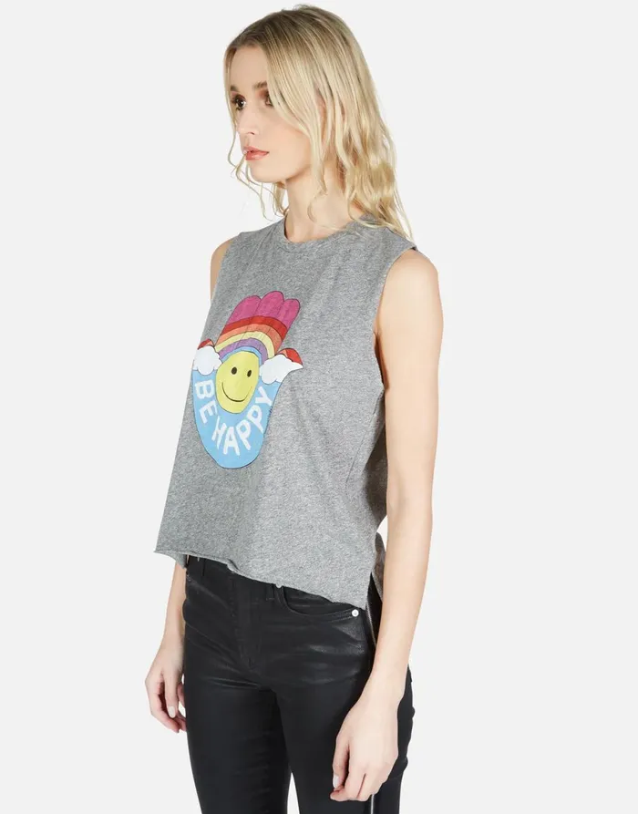 Kinzington Happy Hamsa Heather Grey Women039s Lauren Moshi Tanks