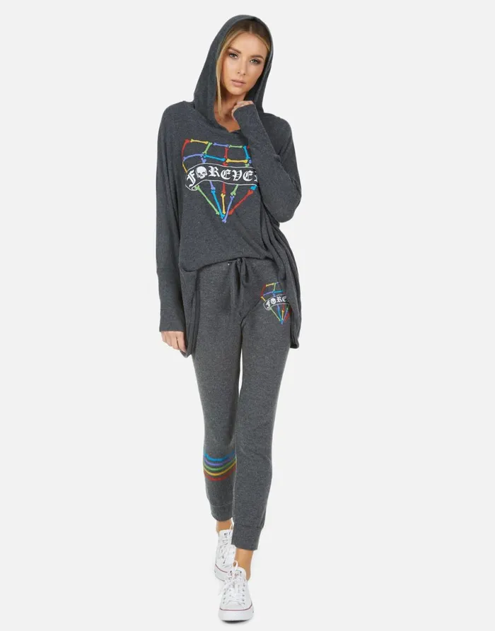 Kizzy Bone Diamond Heather Black Women039s Lauren Moshi Long Sweatpants