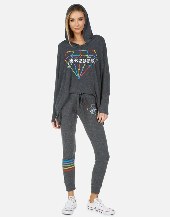 Kizzy Bone Diamond Heather Black Women039s Lauren Moshi Long Sweatpants