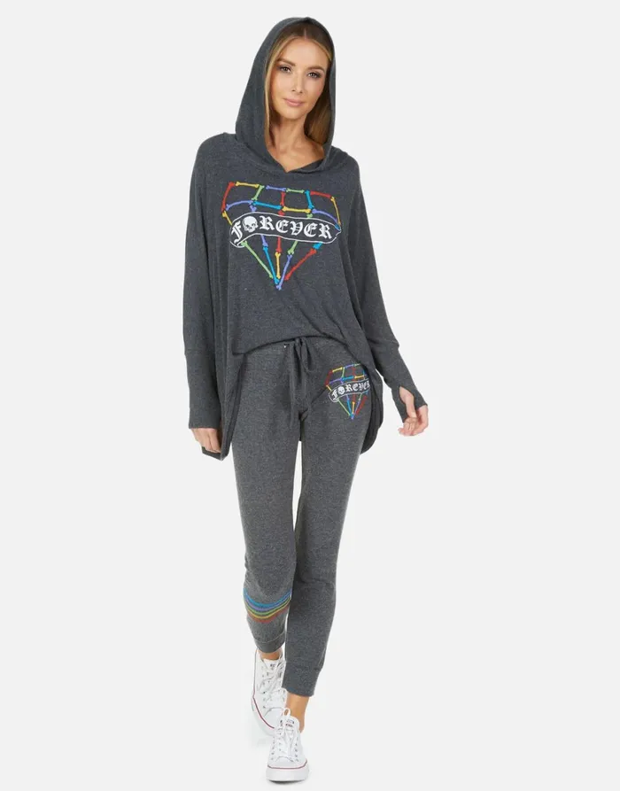 Kizzy Bone Diamond Heather Black Women039s Lauren Moshi Long Sweatpants
